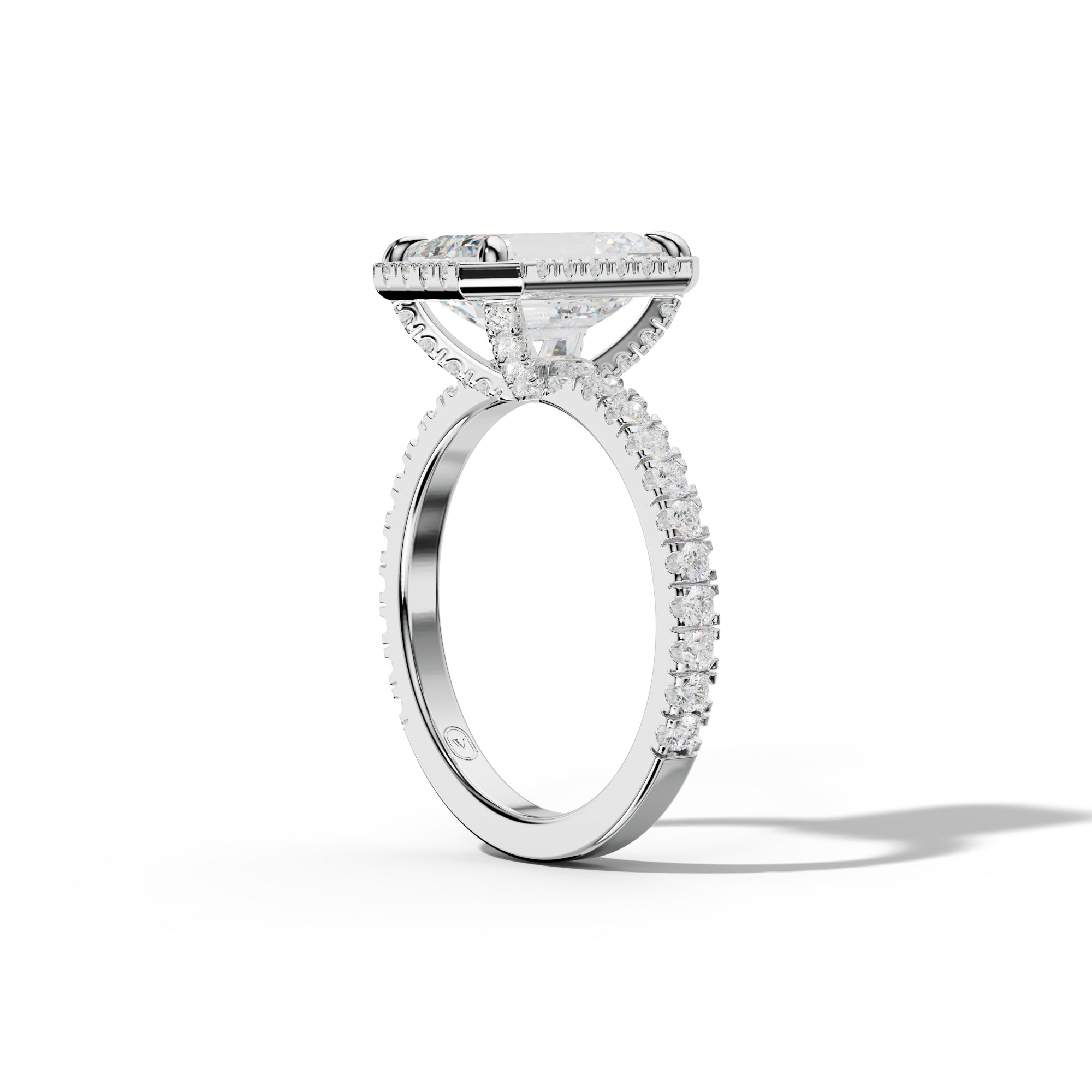 Violet Emerald Cut Engagement Ring